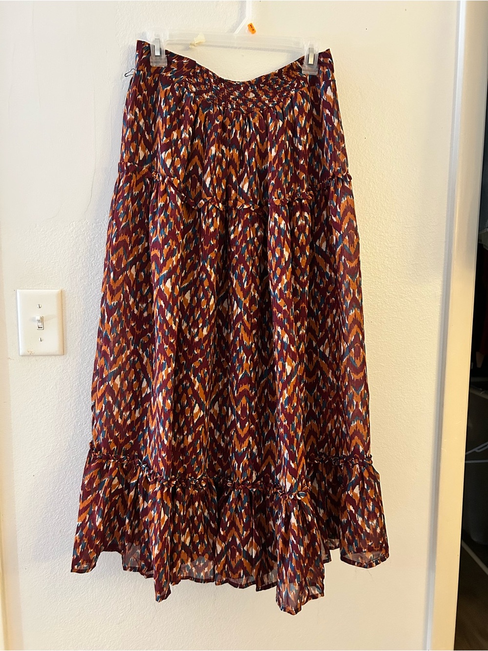 Bohemian battle Midi Skirt in Burgundy Multi